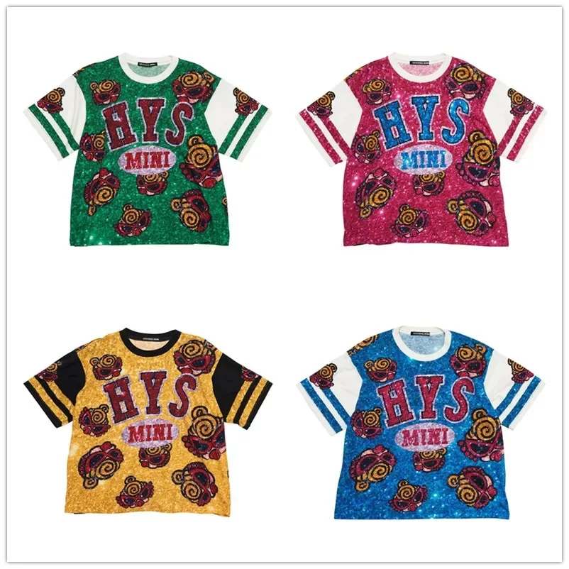 2025 New Summer Hysteric Min Kids Clothes Sets Girls Boys Tshirt +Shorts Coloful Printed 100%Cotton Fashion Dancing Kids Clothes