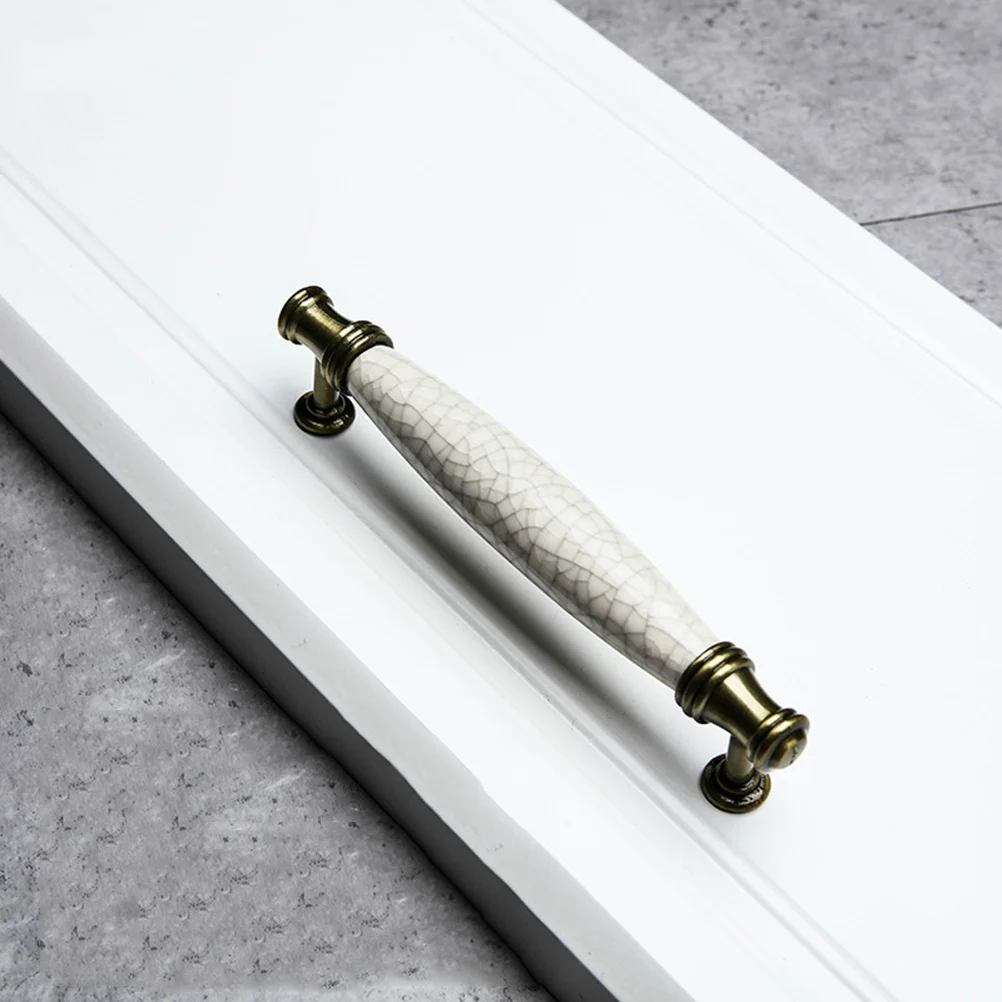 

Ceramic Drawer Knob Aluminium Alloy Stylish European Handle 128Mm Chic Pull for Cabinet Door Furniture Modern Decor
