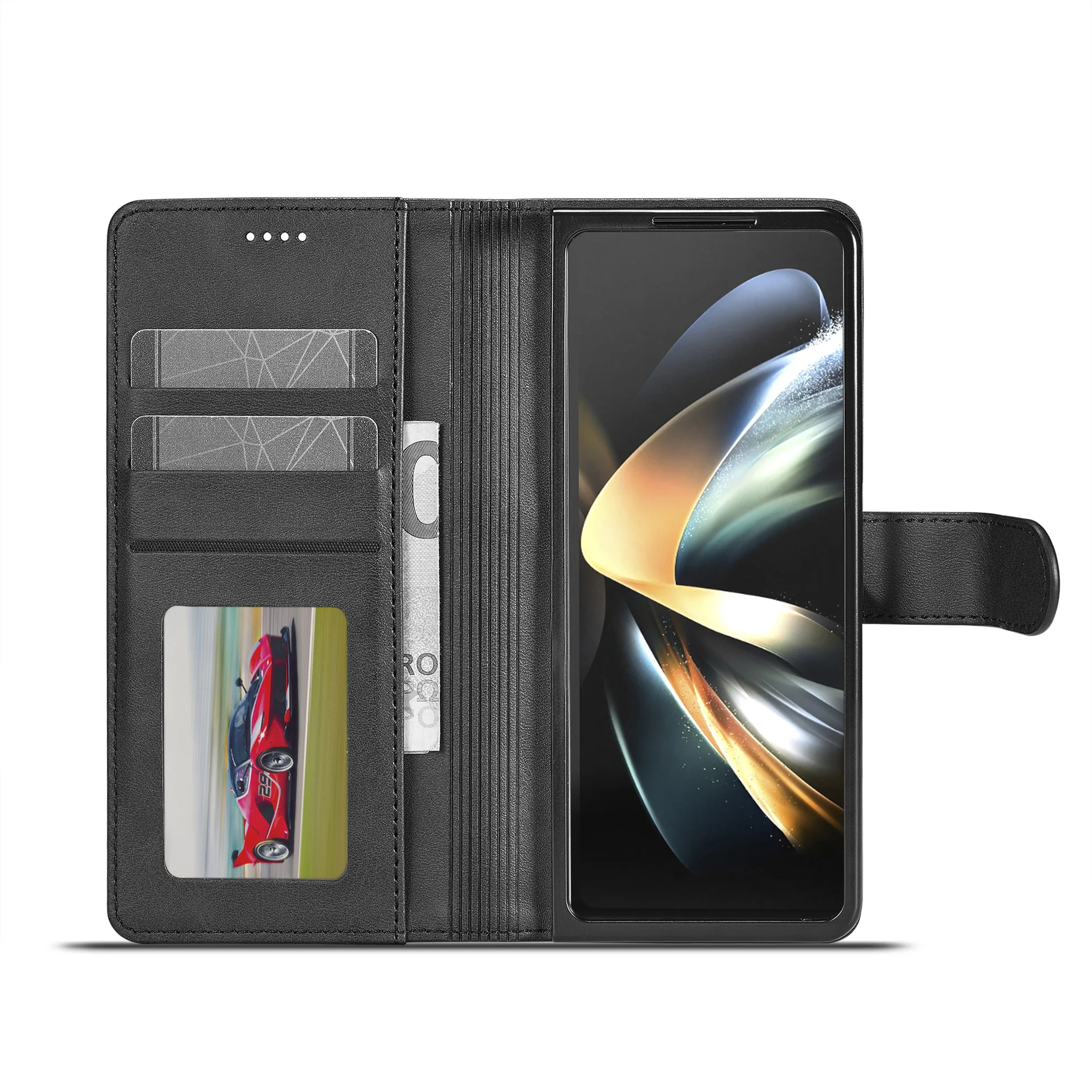 Business is suitable for Samsung Z Fold8 foldable clamshell wallet phone case with card slot and artificial leather cover.Fold7