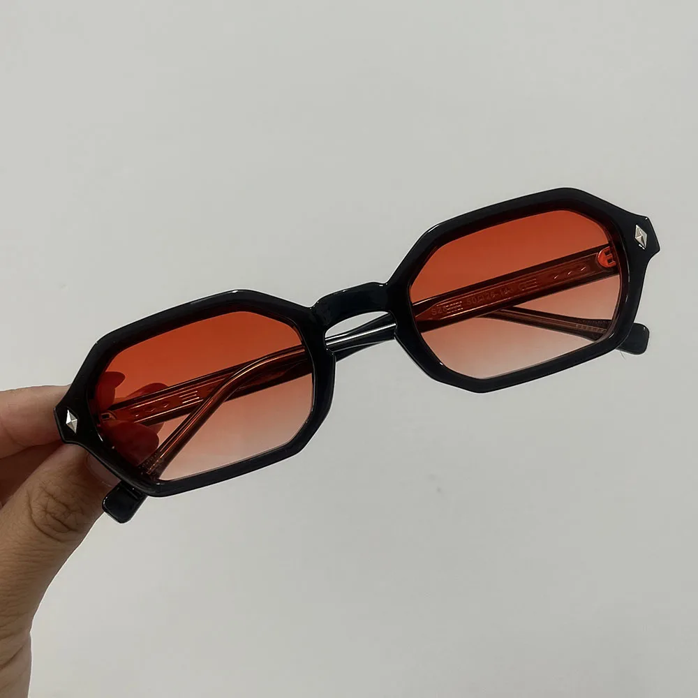 Vintage Hexagon Zonnebril Dames Voor Mannen Mannelijke Zonnebril Luxe Merk Designer Populaire Punk Outdoor Kleine Frame Shades UV400