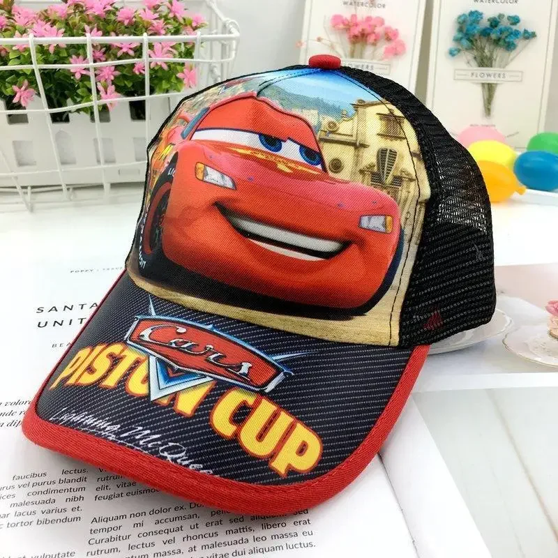 Lightning McQueen Cars Cars Cartoon Boys and Children Baseball Cap Creative Peripheral Anti-UV Sun Hat Sun Hat Gift Wholesale