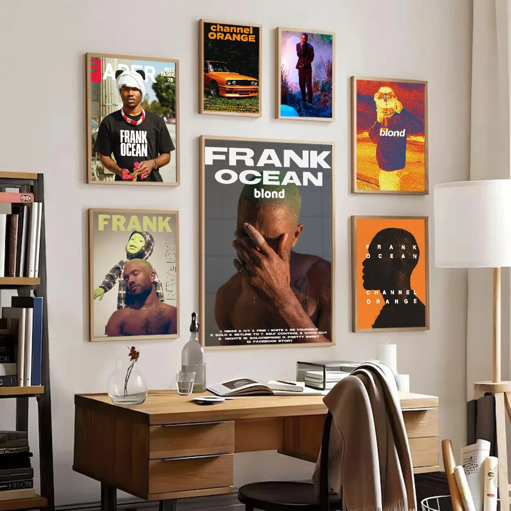 A-Frank_Ocean Vintage Posters Sticky Retro Kraft Paper Sticker DIY Room Bar Cafe Kawaii Room Decor