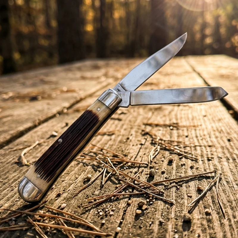 High Quality Traditional Pocket Knife Bovine Bone Multi Blade Folding Knives Classic Traditional Utility Tool for Collection