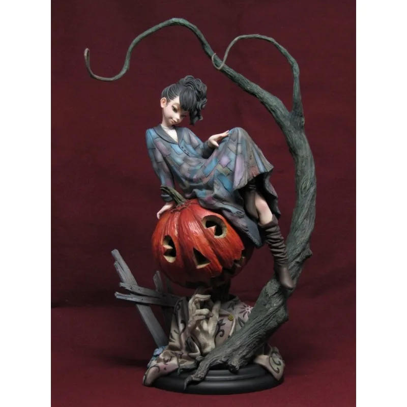 

New Anime GK Girl and Pumpkin Kawaii Figure Resin DIY Assembly White Model Toys Doll Ornament Gifts