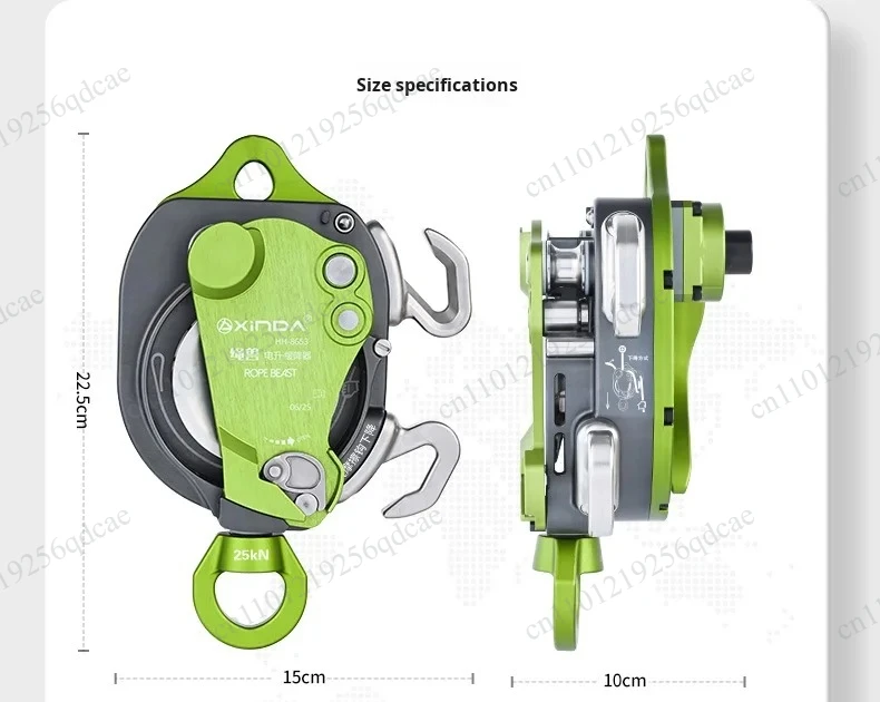 Electric Ascender Kit Electric Lift with Fall Arrester Set Aerial Work Equipment for Rope Access and Outdoor Activities Pulley