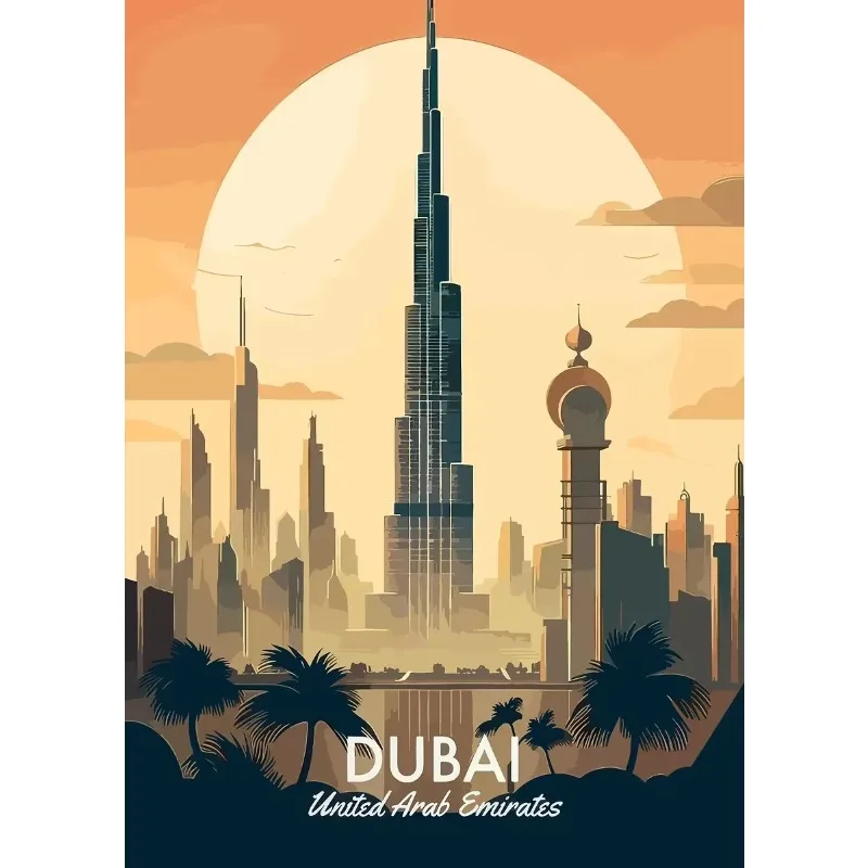 Retro Vibrant Cityscape Street Scene Posters London Double Decker Bus Prints Canvas Painting Wall Art Pictures Home Room Deco