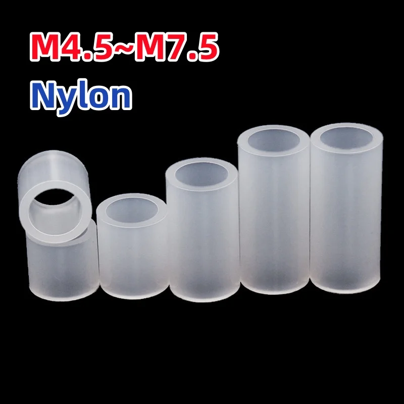 M4.5 M4.8 M5.2 M7 M7.5 White Nylon Rround Motherboard Standoff Plastic PC Computer Board Spacer PCB Hollow Non Threaded