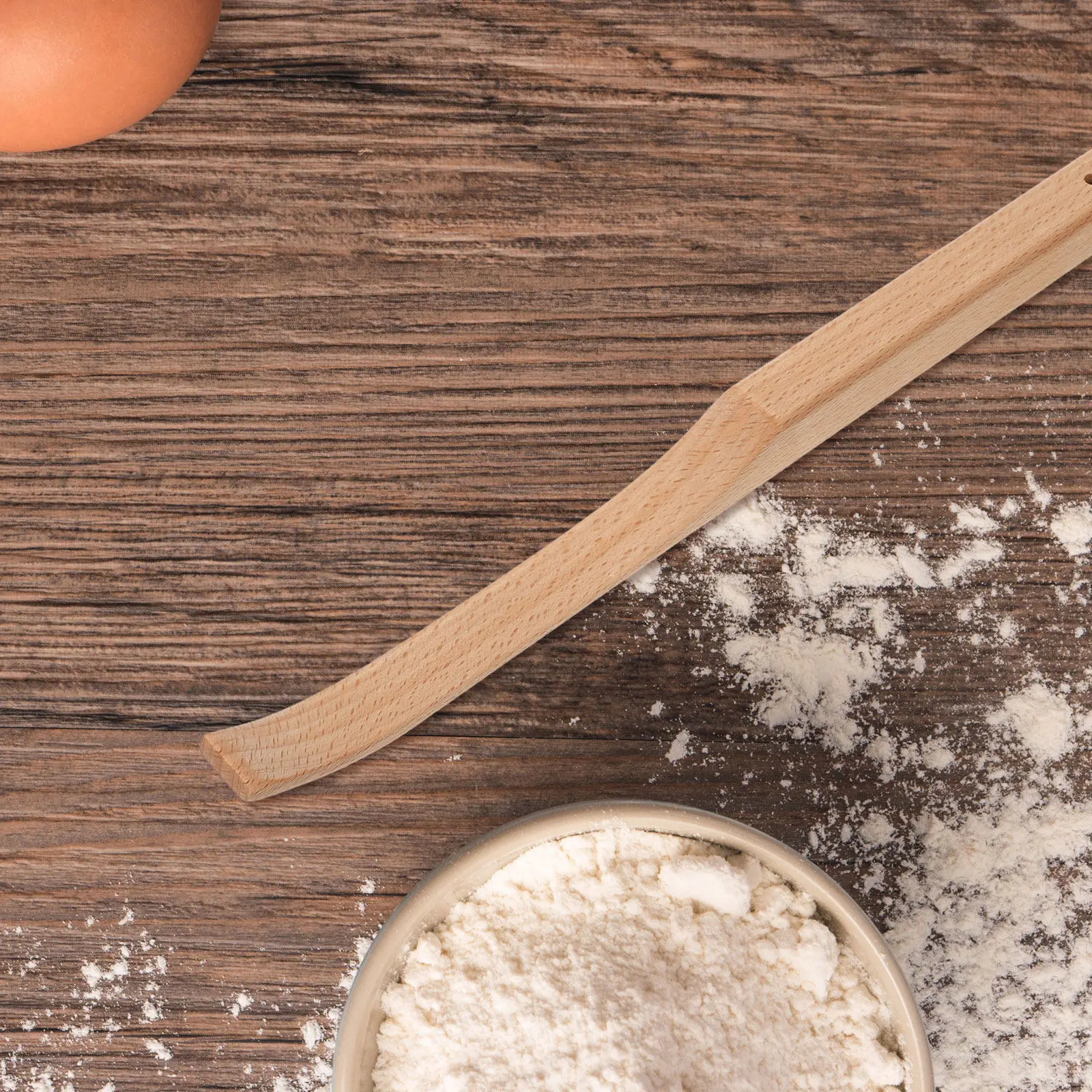 Varilla Mezcladora de Masa de Madera, Batidor de Masa de Levadura con Agarre Cómodo, Herramienta Robusta para Hacer Pan, Mezclador Manual para Mezclar Harina y Hornear