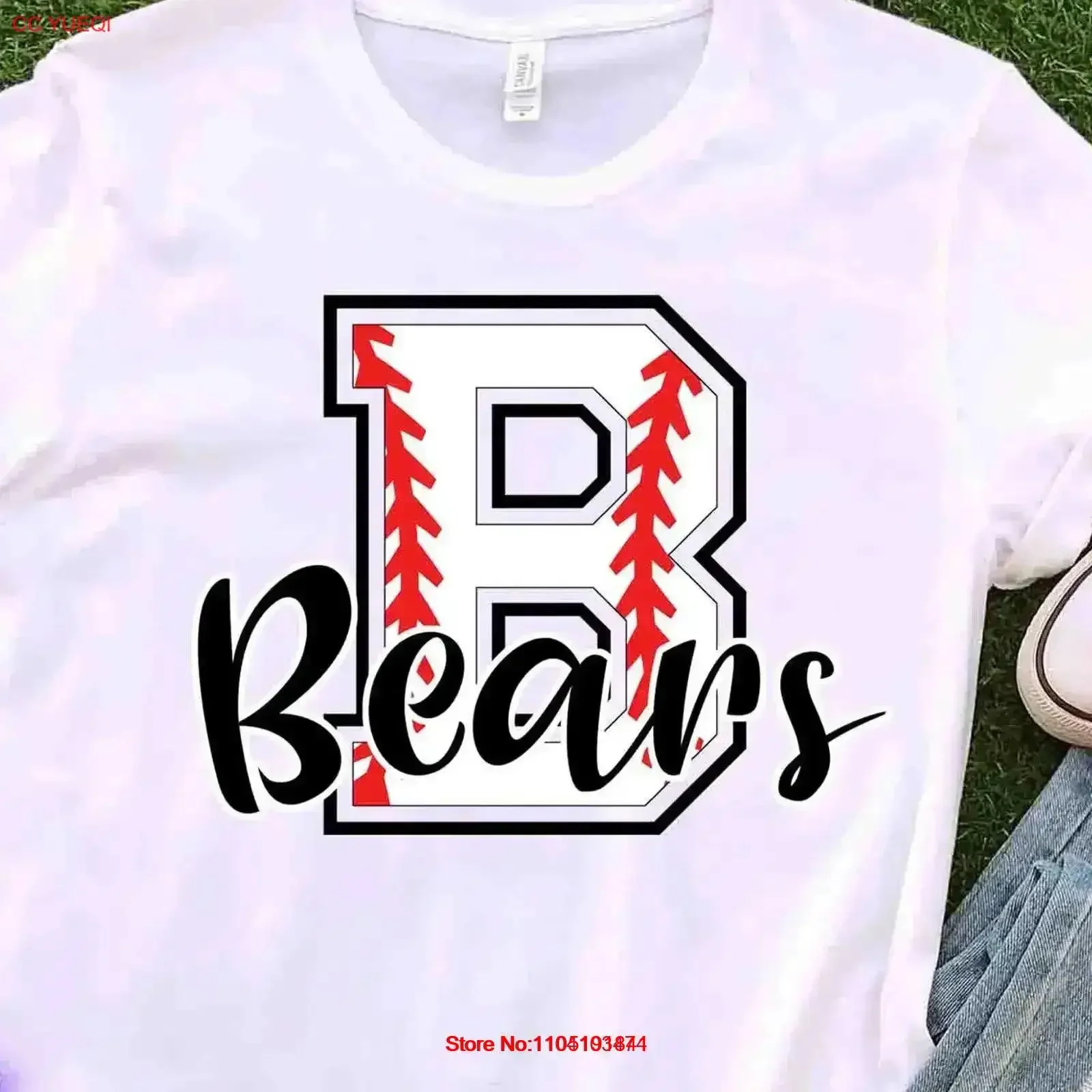 

Bears Baseball T Shirt B for Mom Game Day Team Spirit vintage Washed fashion Stylish Soft graphic Stretched homme vintage