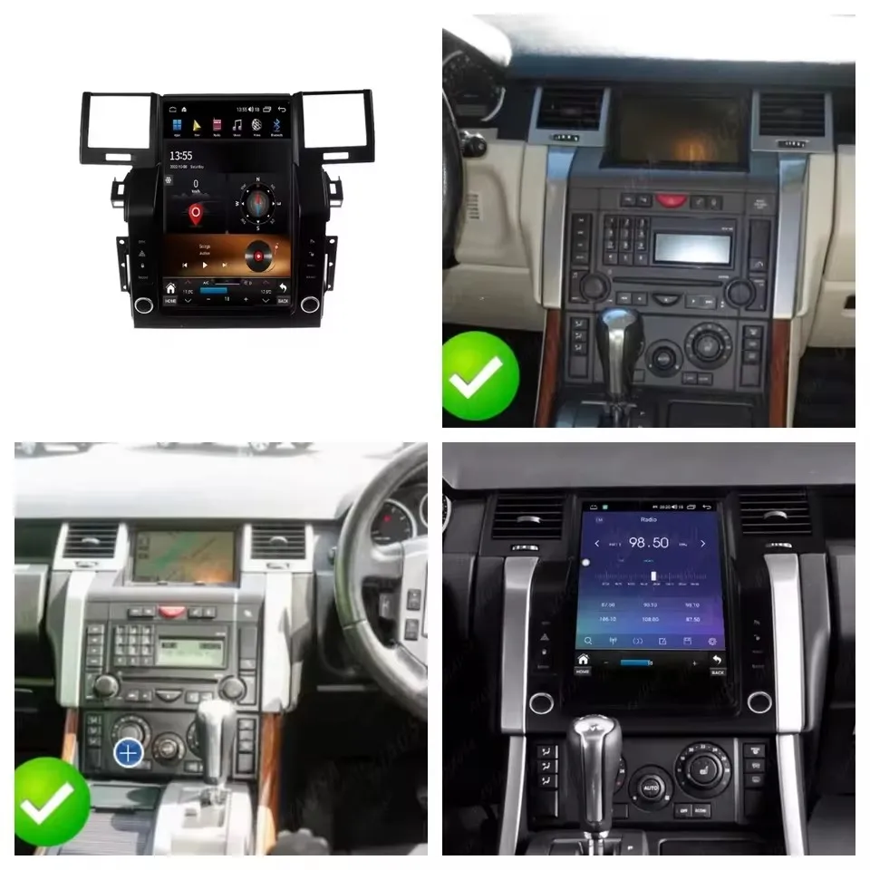

12,1-дюймовый сенсорный экран для Land Range Rover Sport L320 2005-2009, Android 14, автомобильная мультимедийная система, автомагнитола, CarPlay
