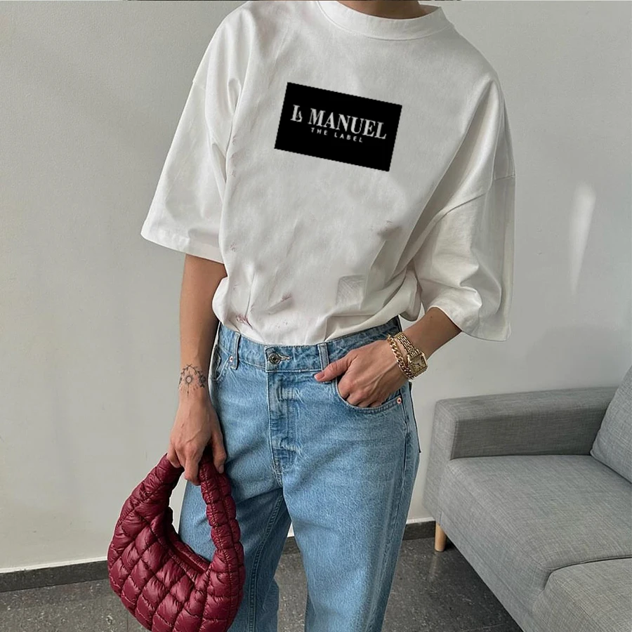 Hirsionsan Vintage Letter Printed T Shirt Women Summer Cotton Soft Short Sleeve Tee Female Oversized Higt Street Gothic Top