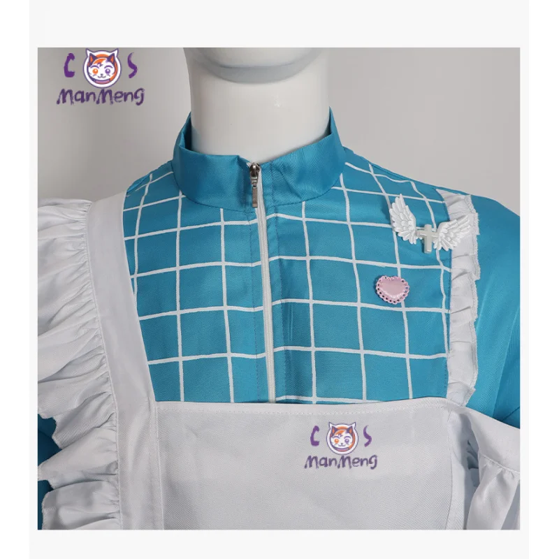 

Anime galgame Kiri Shiragiri Cosplay Costume Halloween Carnival Girl Sweet Lolita Dress Apron Headwear Socks Maid uniform Set