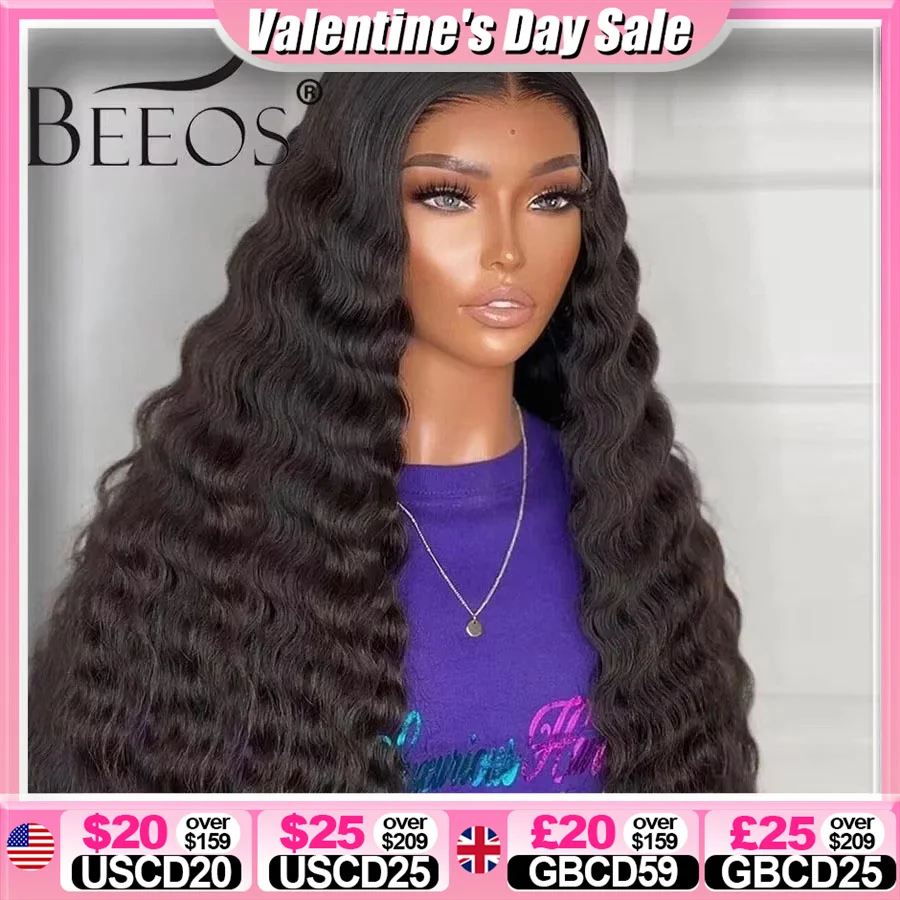

250% Glueless 13x6 HD Lace Frontal Human Hair Wigs Wear&Go Preplucked 5x5 HD Lace Closure Wig For Black Women Loose Deep Wave