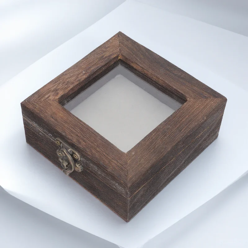 

Insect Specimen Display Box Retro Wooden Material Transparent Lid Dustproof Jewelry Storage Desktop Specimen Case