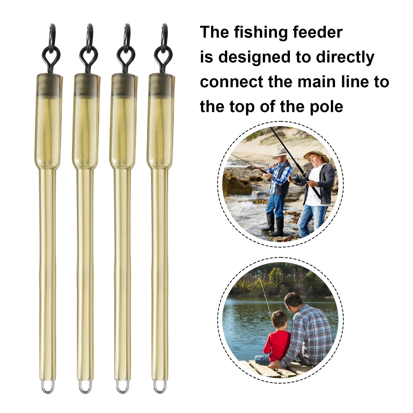 A07T-10Pcs Carp Fishing Connector Swivels PVA Tube Bags Stems Solid Bag Stems Lead Insert End Terminal Tackle Mash
