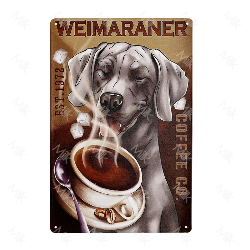 Funny Weimaraner Dog Tea Bathroom Metal Tin Sign Wall Decor Vintage Tin Sign Bathroom Decor Gifts Best Farmhouse Decor