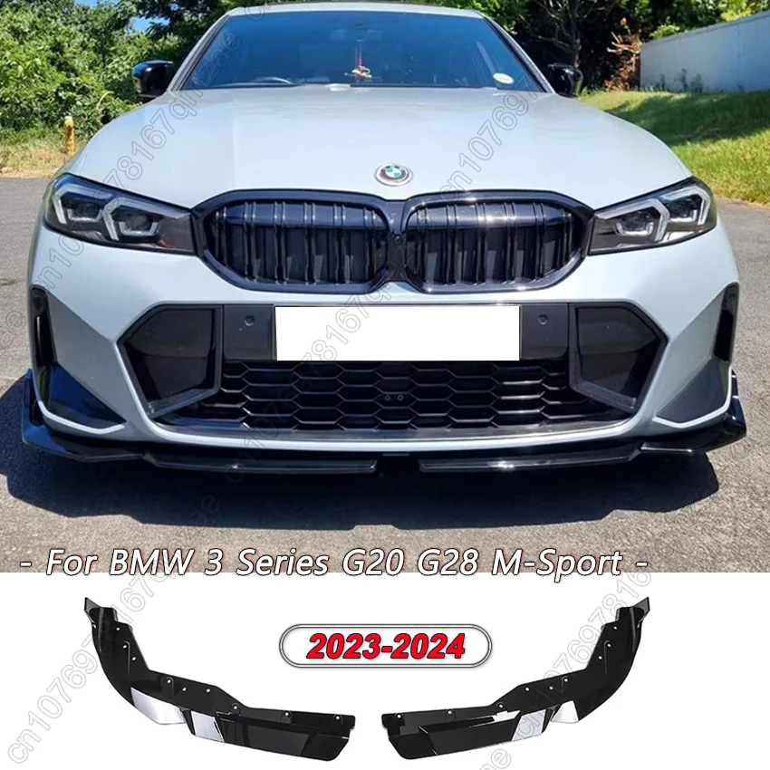 

Для BMW 3 серии G20 G28 Lci 2023-2024 + 2 шт./компл. MP-стиль, автомобильный передний бампер, сплиттер, спойлер, диффузор, защита кузова, крышка