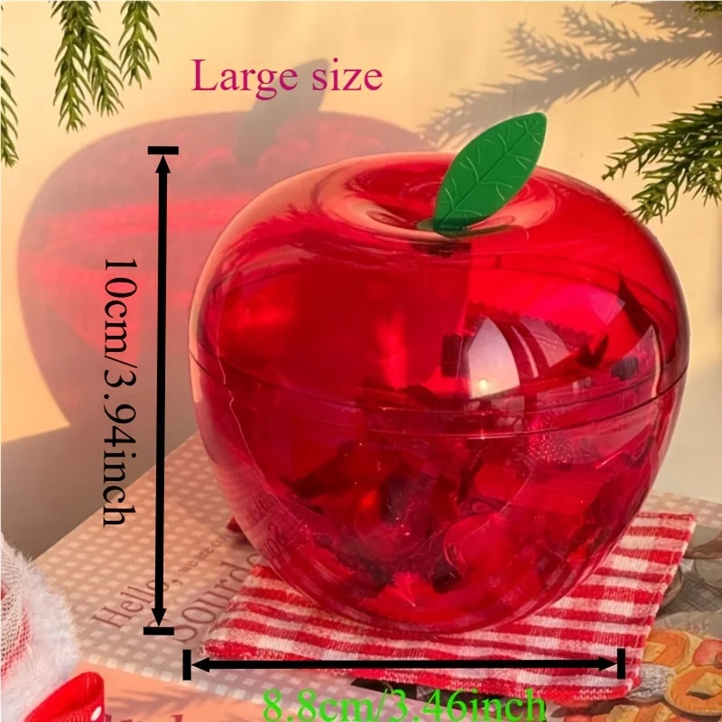 Gift for Her/Him 6pcs of Red Apple-Shaped Plastic Large-Capacity Candy Boxes,3.94In X 3.46In. Suitable for Weddings, Birthdays