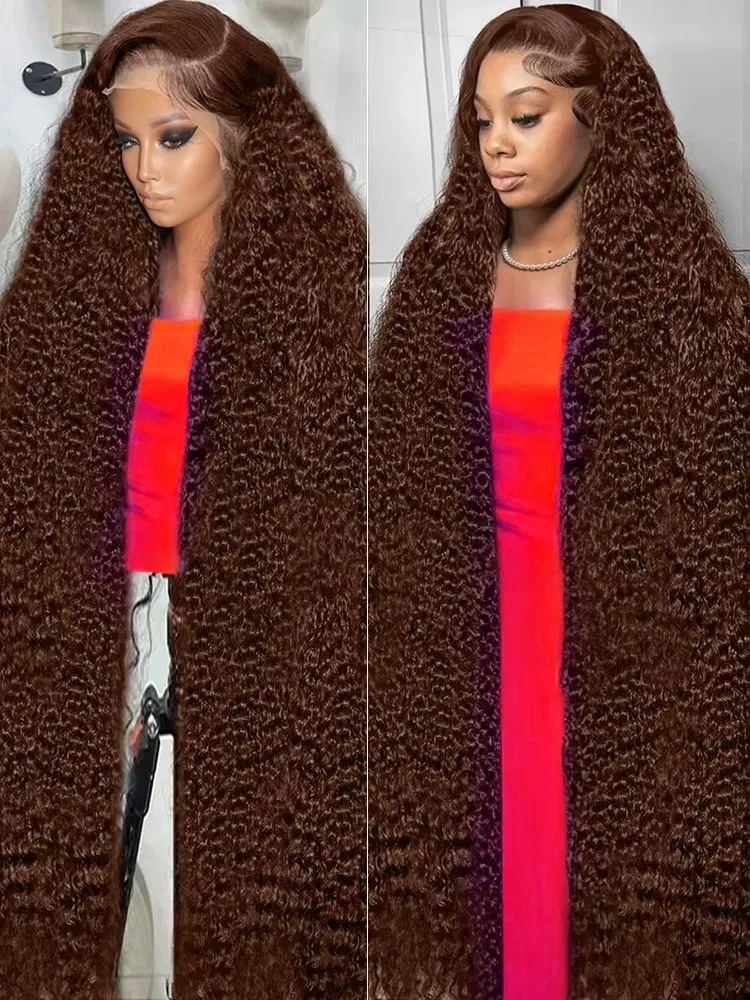 

Mossily Chocolate Brown Deep Wave 13x6 Lace Frontal Human Hair Wigs Brazilian Curly Water Wave 13x4 HD Lace Front Wig For Women