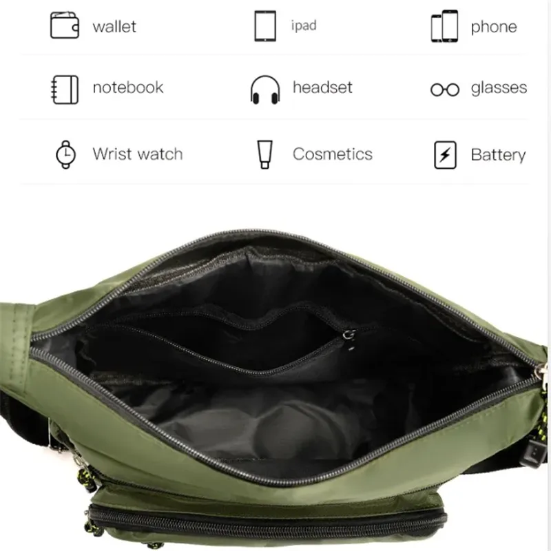 Hot sale Large Capacity Men's Casual Fashion Single Shoulder Crossbody Luxury Messenger Bag Multi-layer Pocket Design Oxford