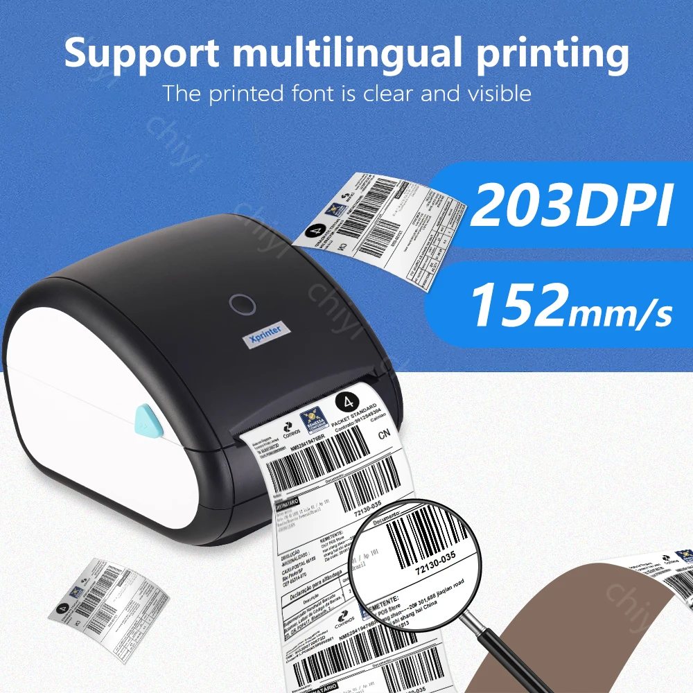 Xprinter 422BT Stampante per etichette di spedizione Stampante termica per etichette wireless per stampante termica per adesivi aziendali Etichettatrice da 20-115 mm