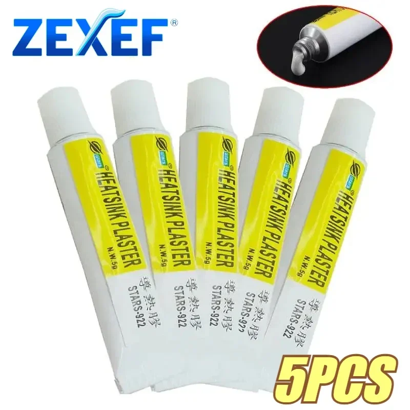 Pasta térmica para el hogar, aplicador de pegamento adhesivo de silicona negro, yeso viscoso de 5g para VGA RAM, almohadillas LED IC, Enfriador conductor de refrigeración