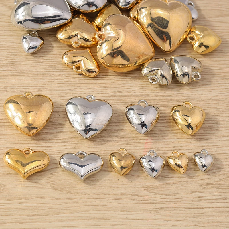 10 stücke niedlichen ccb Kunststoff Liebe Herz Charms Anhänger für Schmuck machen Tropfen Ohrringe Halsketten Armbänder DIY Handwerk liefert – Detail 4