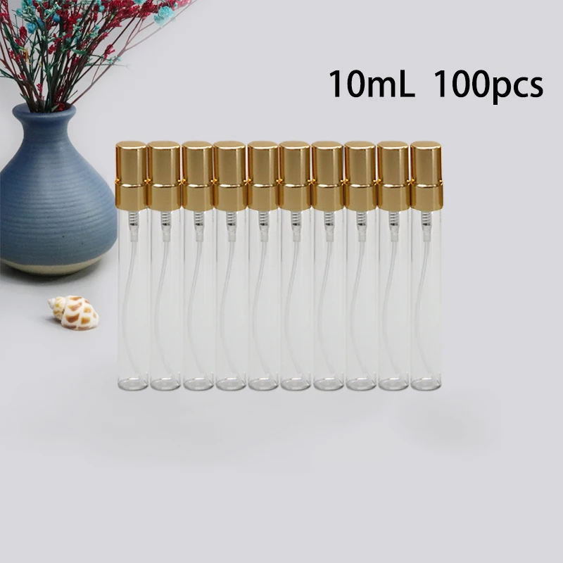 100 stks 5 ml/10 ml mini compact helder glas hervulbare vernevelaar Spray Reizen parfumflesje draagbare cosmetische tool