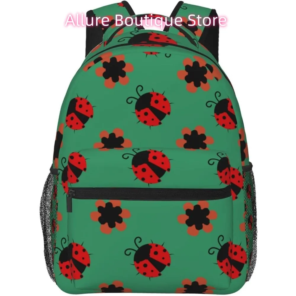 

Сумка для ноутбука «Снова в школу» Легкий рюкзак для ноутбука с принтом божьей коровки Легкий многоцелевой дорожный повседневный рюкзак унисекс Colle