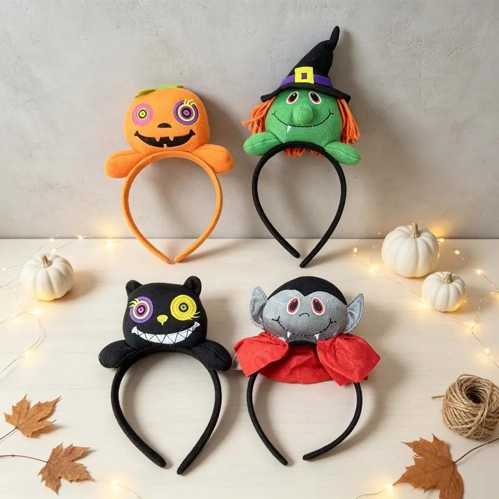 Stuffed Halloween Hair Hoop Cute 3D Non-slip Plush Doll Headband Vibrant Colors Lightweight Witch Party Headwear Carnival Night