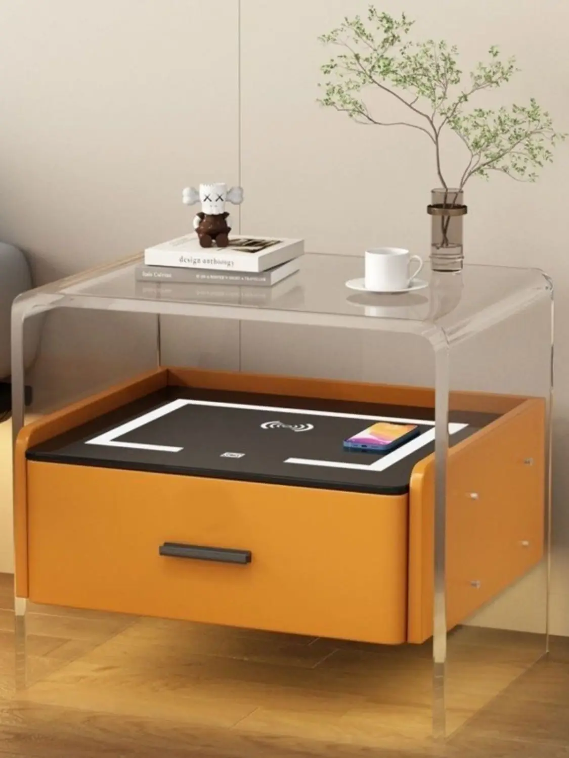 Mini table de chevet minimaliste personnalisable de style crémeux |   Nouvelle arrivee! Rangement de chevet compact