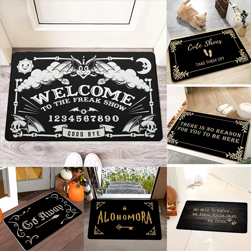 Felpudo gótico de Halloween para adivinación de bruja, felpudo de entrada de bienvenida, decoración del hogar, pasillo, balcón, alfombras largas, decoración de suelo antideslizante para interiores