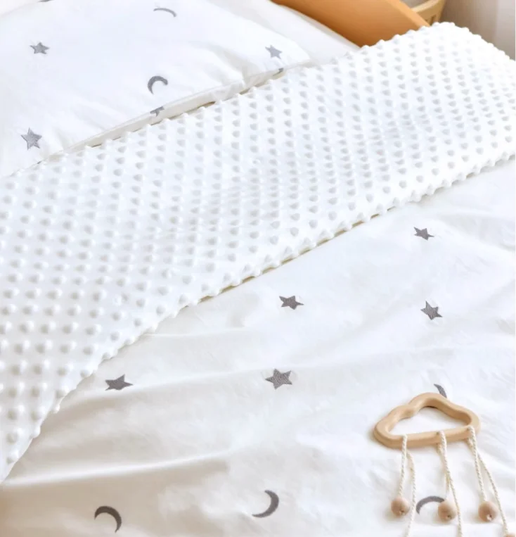 Set biancheria da letto 3 pezzi Vintage Cartoon Cotton Baby culla letto copripiumino lenzuolo federa senza riempitivo