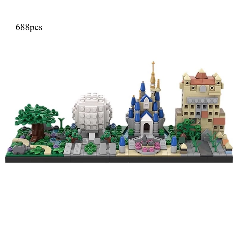 

MOC Dream World Skyline Мозаика Строительный блок Головоломка Классические креативные игрушки Детская творческая коллекция Кирпичи Игрушки