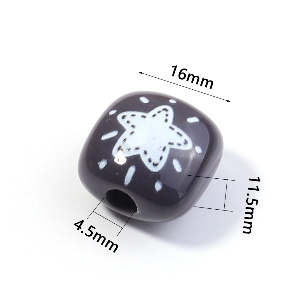 5 قطعة الخرز الاكريليك مربع موجة الفضة حافة وسادة الخرز القط نمط الفواصل الخرز DIY بها بنفسك صنع المجوهرات قلادة اكسسوارات #6