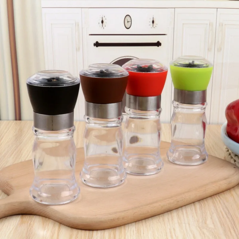 Salt And Pepper Mill Manual Food Grinders Spice Jar Containers Kitchen Gadgets Bottles Glass Household Cooking Tool