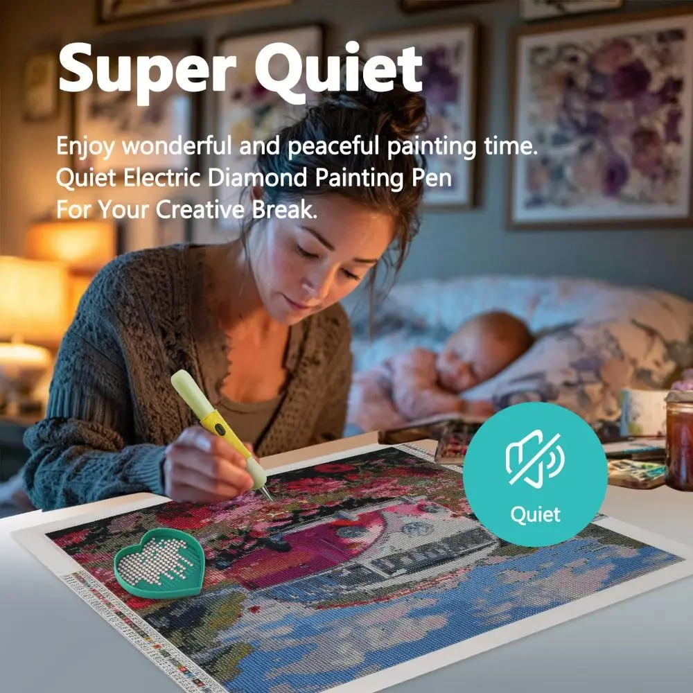 

Перезаряжаемая электрическая ручка для алмазной живописи Ipx5, водонепроницаемая, легко чистящаяся, вакуумная ручка для рисования с бриллиантами, художественная ручка со стразами