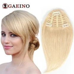 Clip In Hair Bangs Hairpieces 613# Natural Fringe Bangs With 3 Clips 100% Remy Human Hair Clip In The Front Side Bangs For Women