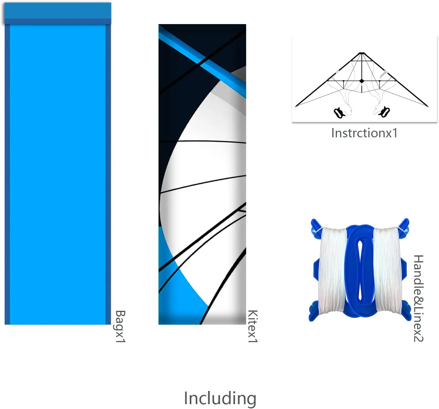 Neu ankommen 48 Zoll blau profession elle Dual Line Stunt Kite mit Griff und Linie gute fliegende Fabrik verkauf