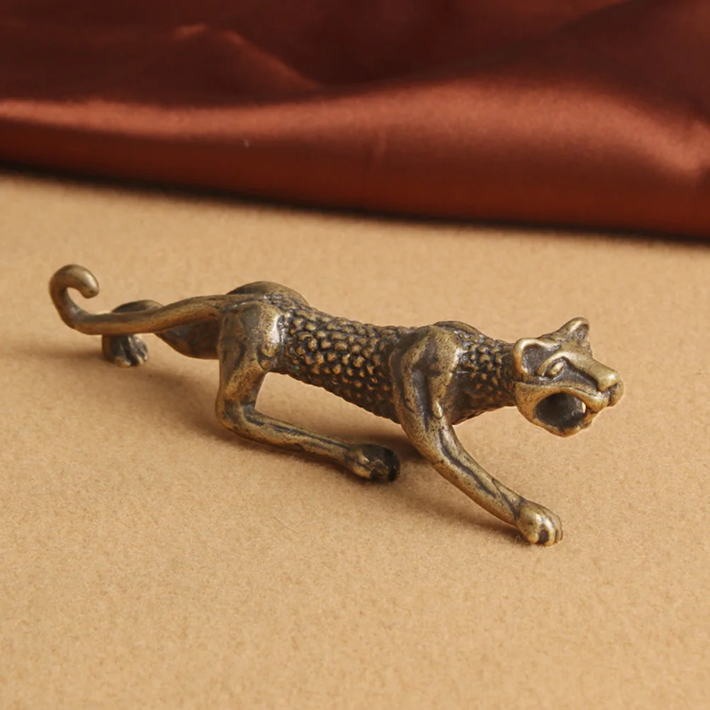 

Brass Cheetah Smooth Surface Wear Resistance Brass Cheetah Decor Vintage Tabletop Decoration Retro nament Desk Office Craft