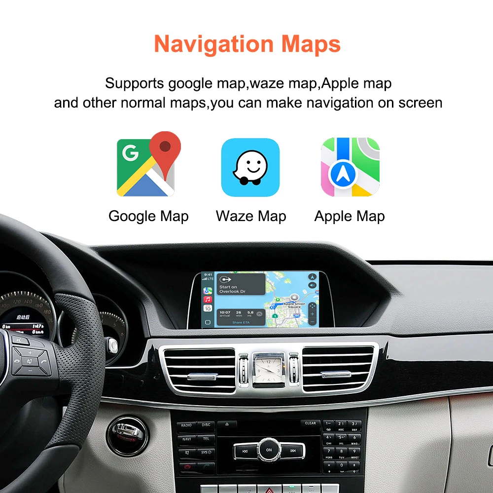 Bonroad Carplay Android Auto Interface für Mercedes Benz A B C M E Klasse GLA CLA GLK SLK CLS GL W204 W176 W246 NTG 4.5 Airplay – Detail 10