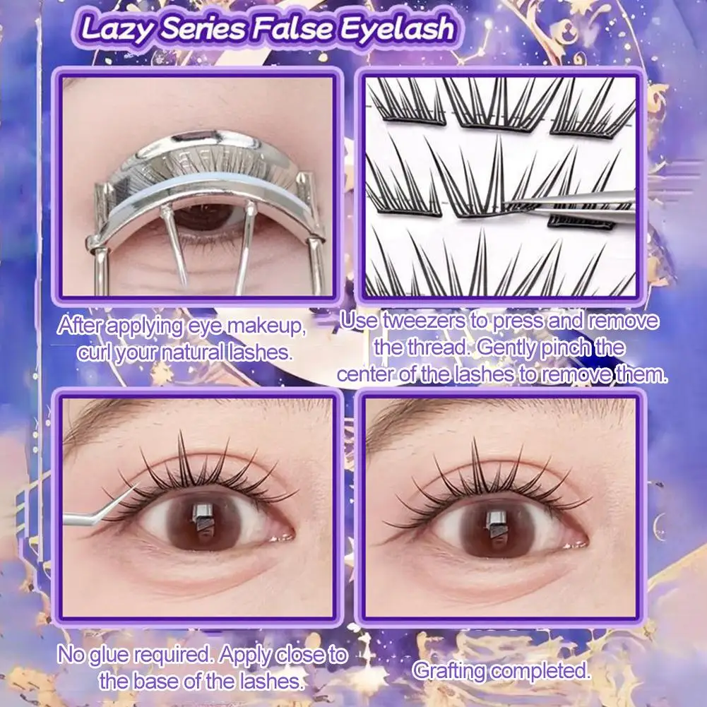 Falsche Wimpern mit Einzelcluster, gekräuselt, segmentiert, kleine Blätter für verträumte, natürliche Aussehen, dünne, auf Papierbasis über die Wimpernstreifen