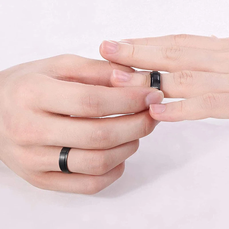 Tigarde 6mm 8mm Black Ceramic Ring Men Wedding Band Engagement Rings Jewelry Bague Ceramique Male anel masculino Anti-allergy