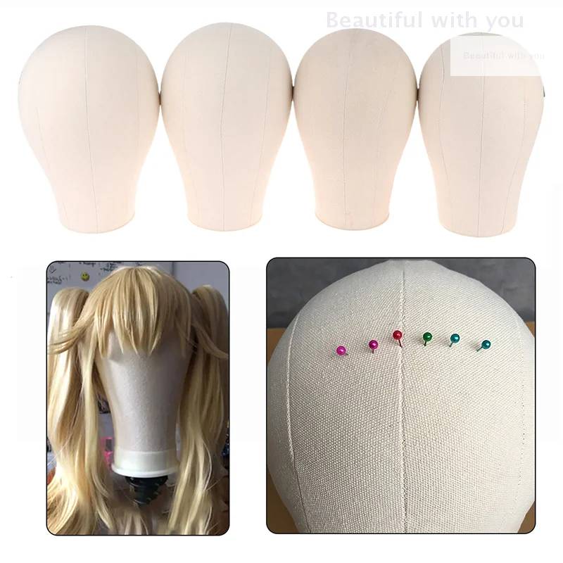 

Canvas Wig Head Wig Stand 21-24inch Mannequin Head For Hairstyling Displaying Making Wig Stand With Head Wig Supports Holder