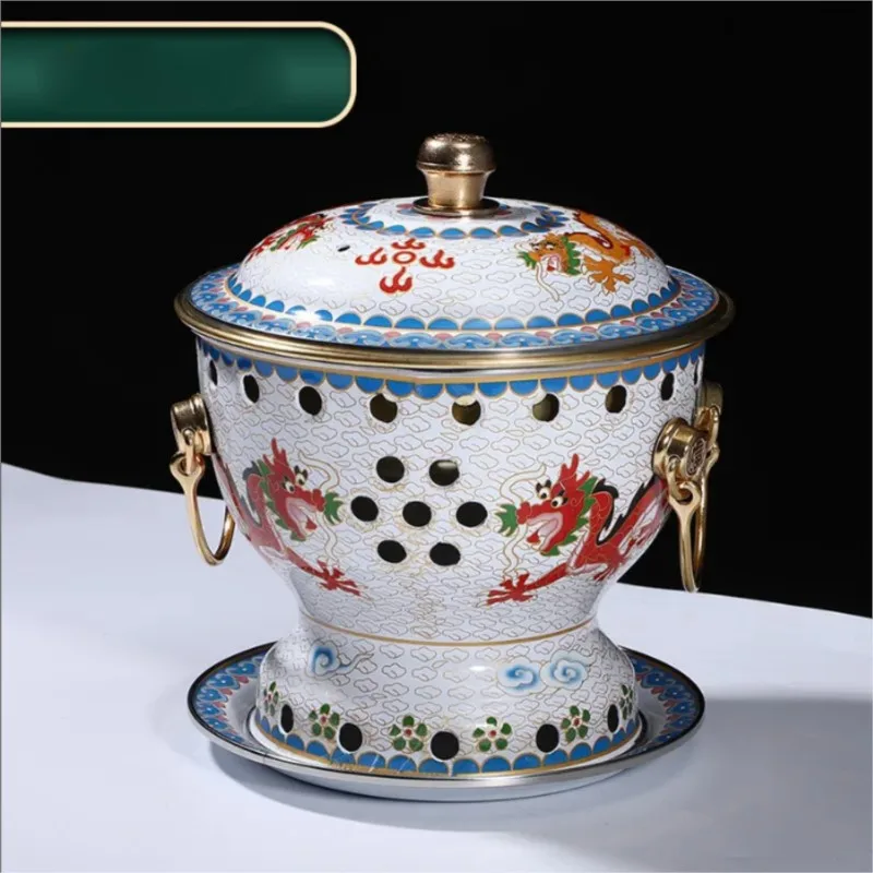 Cloisonn One Person Enamel Hot Pot Small Hotpot Separate Meal Hot Pot Household Single Person Portable Inner Copper Pot ZI536 view 2