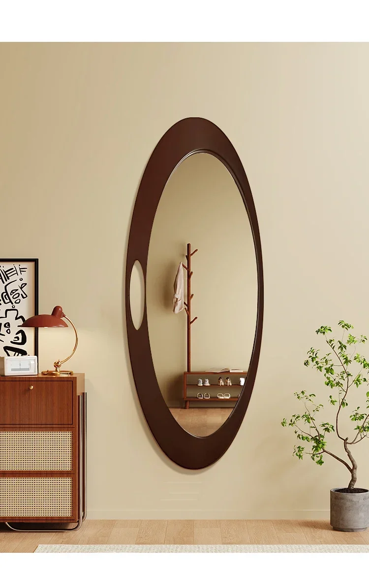 Y Wall-mounted Full-body Mirror, Simple Floor-to-ceiling Decorative Mirror, Bedroom Cloakroom, Retro Dressing Mirror