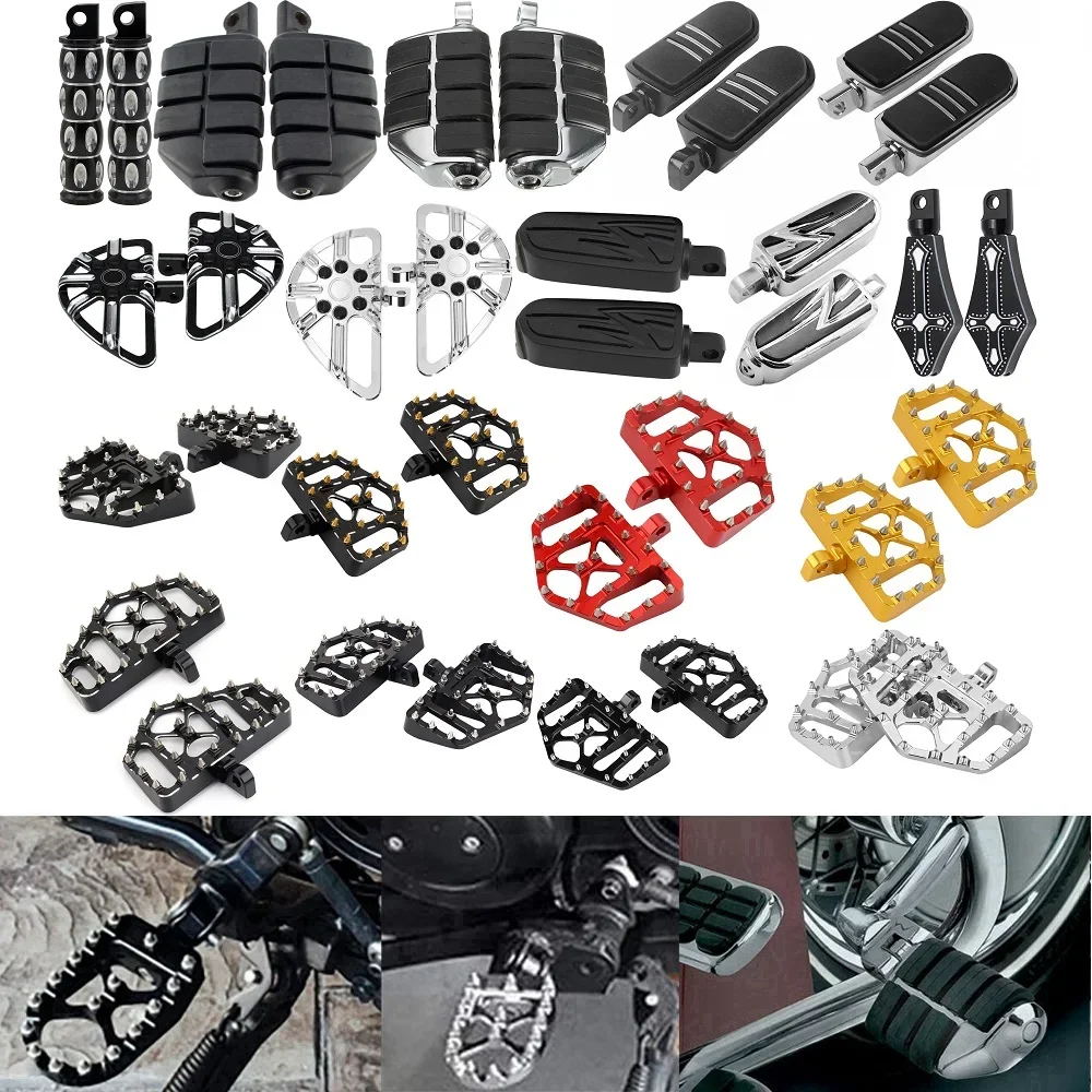 Motorcycle Universal Front Rear Driver Passenger Board Foot Pegs Rest Pedal For Harley Sportster 883 Dyna Softail Touring V-ROD