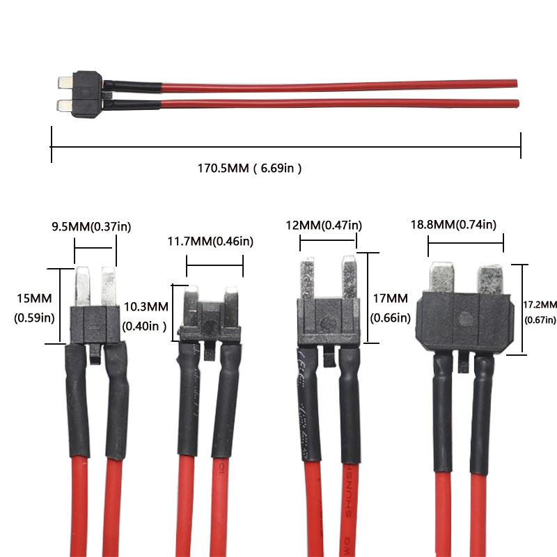 【5-1PCS】12V Fuse Holder Add-a-circuit TAP Adapter Micro2 Mini Small Standard ATM APM Blade Auto Fuse with Holder with 10A Blad