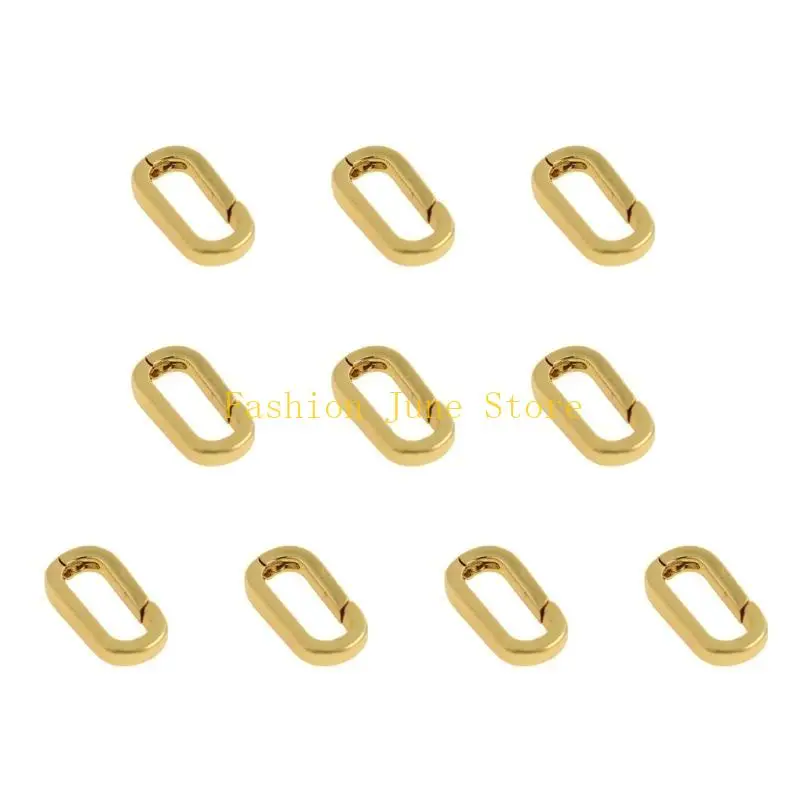 N5KA Sterlings Silver Openable Clasp with Zirconia Purpose Necklace Shortener and Bracelet Extender in Golden Silver 10pcs