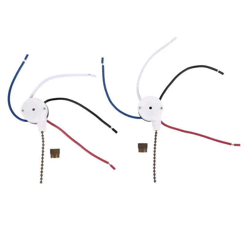 A23F-2 PCS Fan Light Switch ZE-208S 3 Speed 4 Wire Ceiling Fan Switch Replacement Part Speed Controlpull Chain Switch